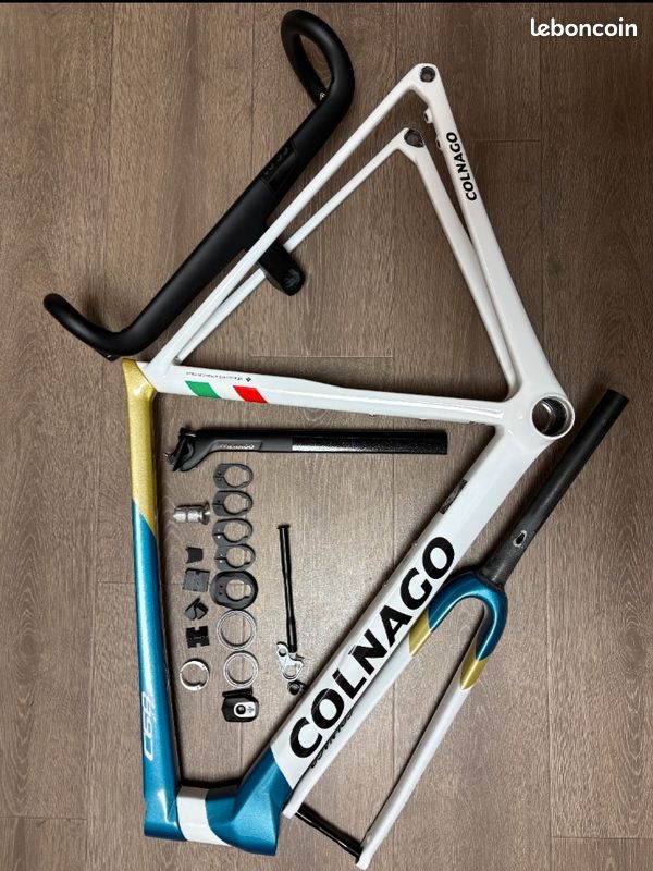 Potence Colnago 40ème Anniversaire - Carbone/Chromoly 120mm - Style Motif Carbone, Neuf (Montée Une Fois, Jamais Roulée)