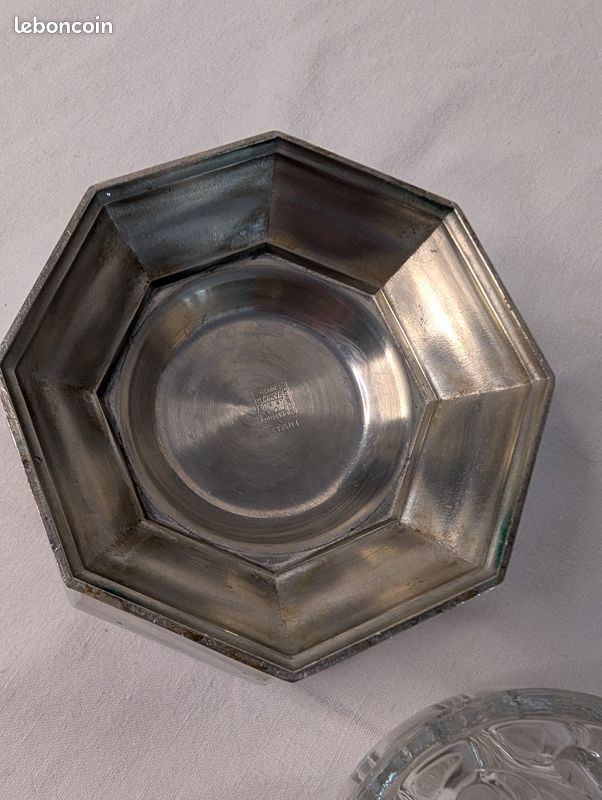 Ancien Pique-fleurs en Étain et Verre - Étains du Manoir (image 11)