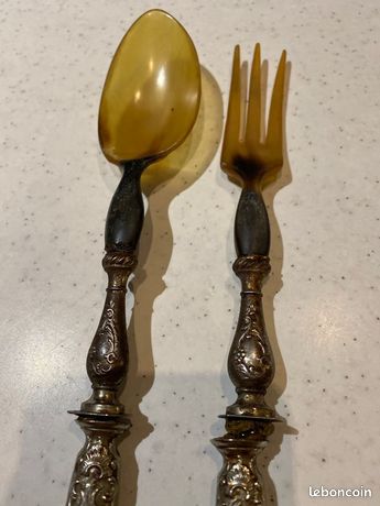 COUVERTS À SALADE en corne de zébu EUR 10,64 - FR