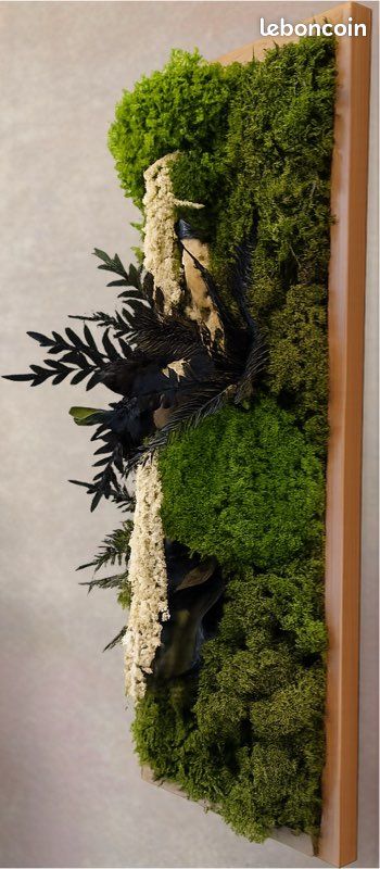 Cadre Mural En Mousse Naturelle – 73x63 Cm, Paysage, Art Végétal Stabilisé