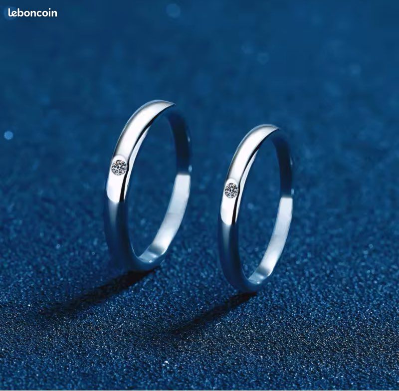 Couple Rings 18K White Gold for Woman Man Moissanite Diamond