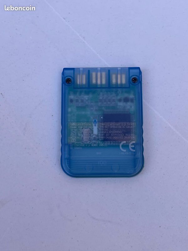 Memory Card PlayStation 1 Bleue Carte Mémoire Sony PlayStation 1 SCPH-1020 Bleue - Très Bon état, Complète Carte Mémoire Ps2