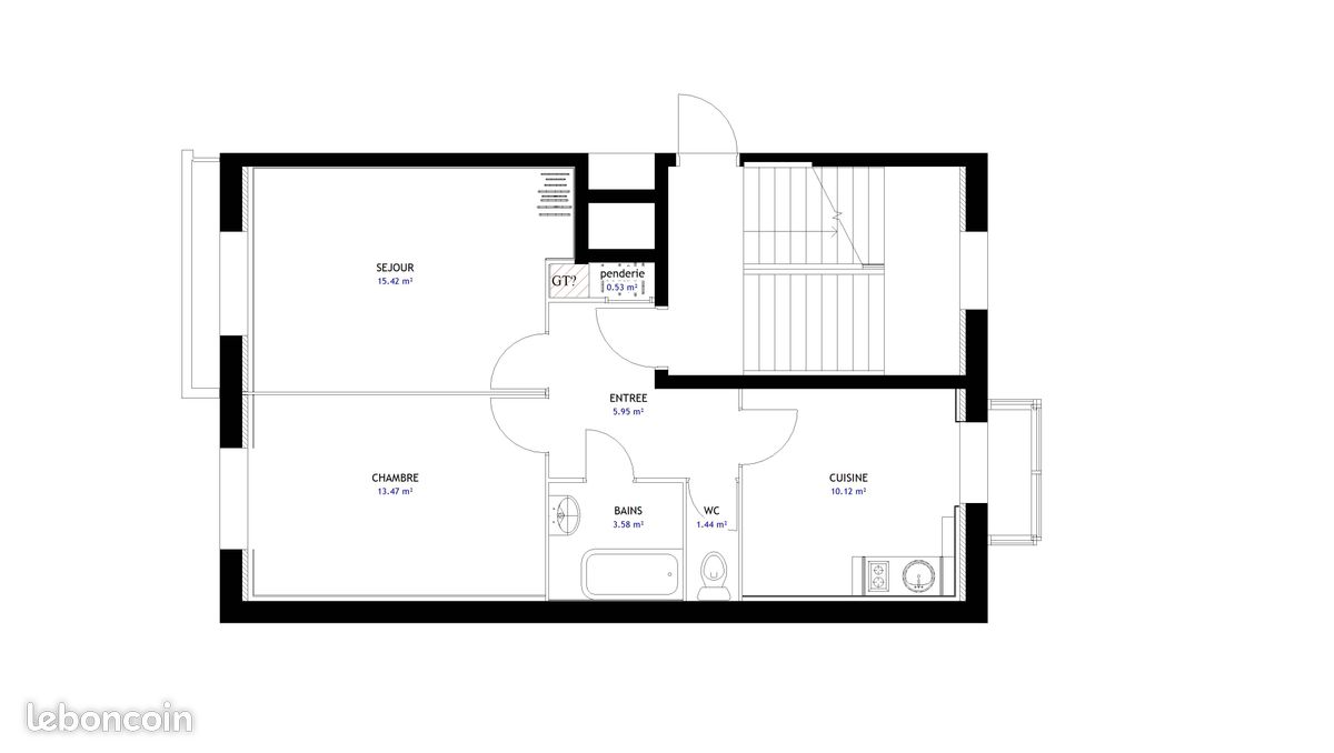 Appartement 2 pièces 51 m² · à Grenoble · 51 m² · 710 €