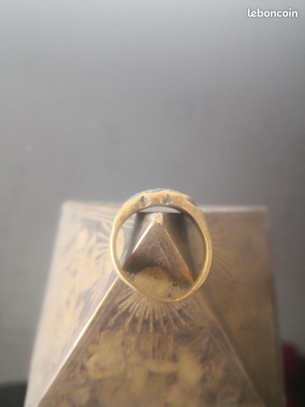 Ancienne bague poinçon, pierre verte (image 3)