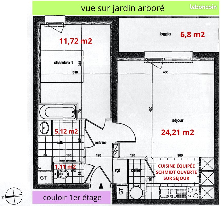 Appartement 2 pièces 48 m² · à Wasquehal · 47,8 m² · 170 000 €