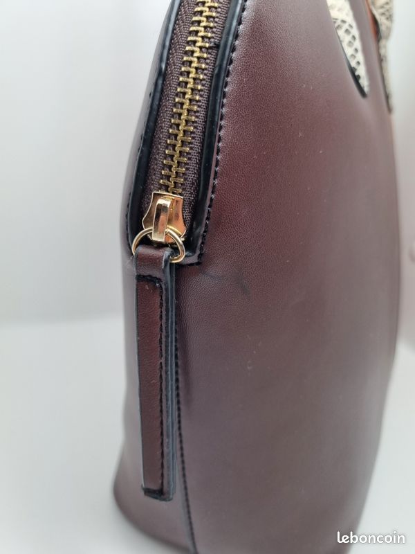 Sac à main M&S Collection marron cognac anses effet serpent (image 11)