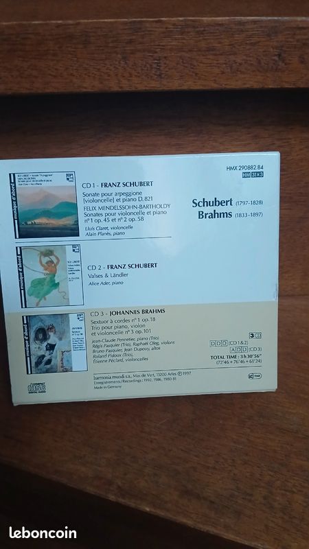 Rare coffret 3 cd SCHUBERT / BRAHMS collection musique d'abord classique (image 2)