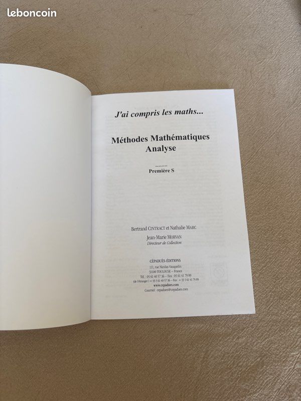 J’ai compris les maths – Maths Spécialité Première – Méthodes Mathématiques Analyse – Très bon état (image 3)