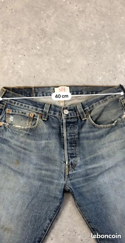 Short en Jean Levi's 501 Homme réajusté Bleu grisâtre W32 L32 100% coton (image 4)
