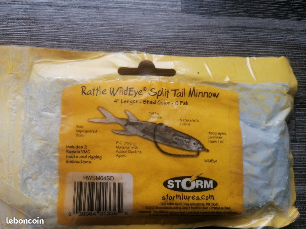 Article de pêche leurre split tail minnow storm neuf (image 5)