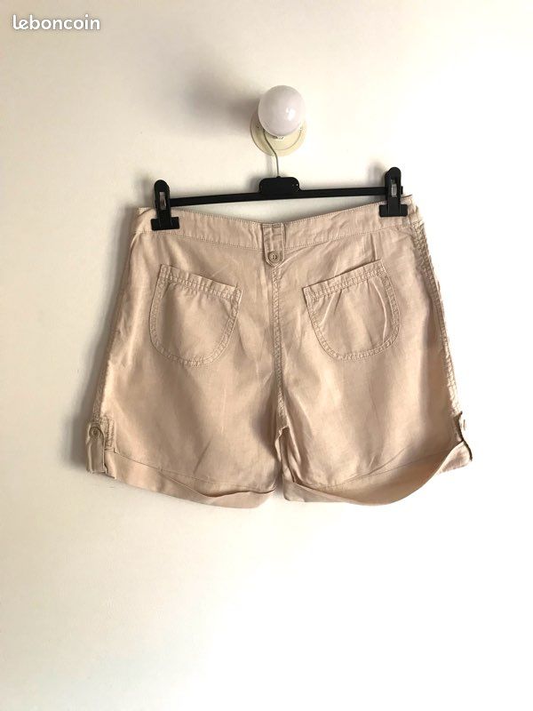 Short beige en lin et coton Tout simplement taille 40 (image 6)