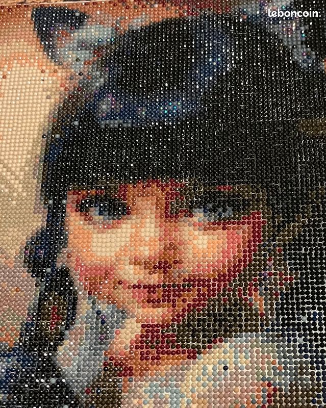 D P à encadrer : fille brune et chat 30/40cm (image 2)