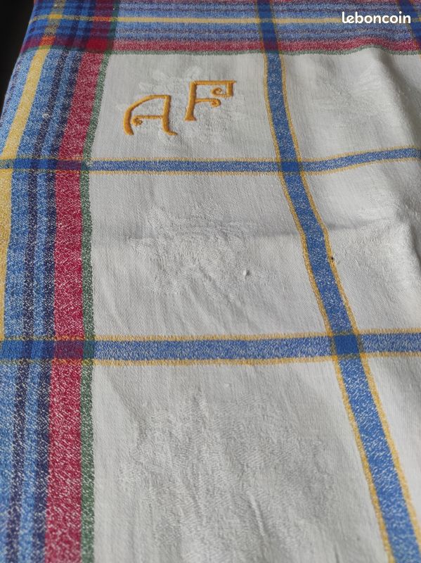 Ensemble nappe et serviettes anciennes (image 12)
