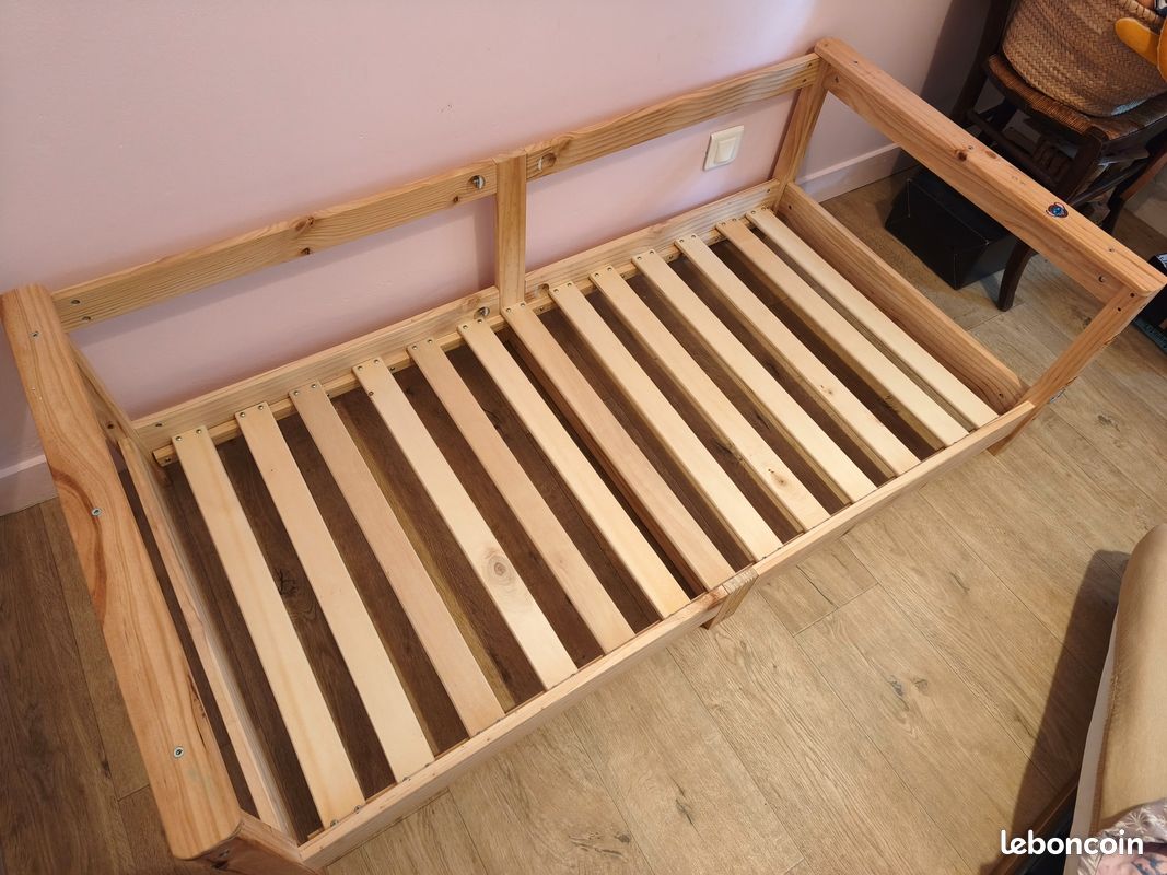 Lit enfant en bois et matelas aloe vera70*140 (image 3)