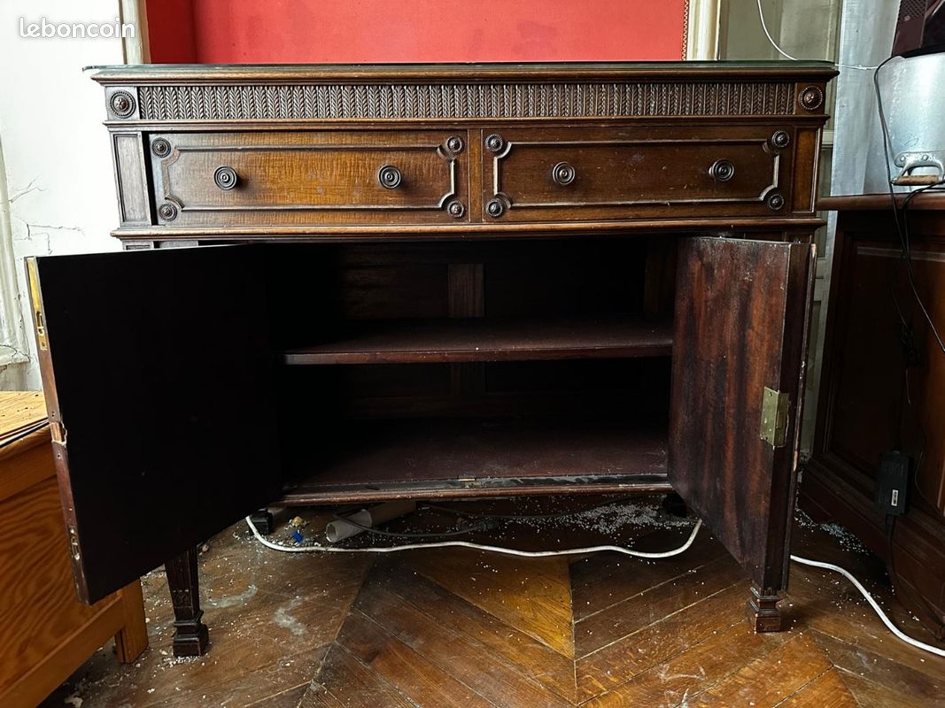 Petit buffet second empire de 1852 en acajou ébénisterie (image 5)