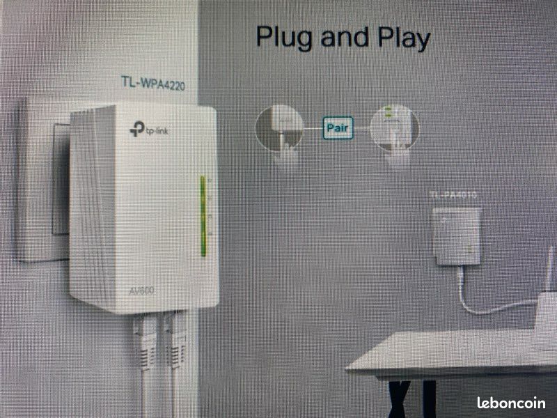 EXTENSION WIFI - Kit complet TP-Link AV600 CPL - Avec Ports Ethernet (image 2)