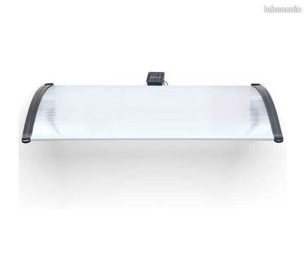 Marquise de Porte Solaire à LED – 120 x 80 cm – Auvent en Polycarbonate & Éclairage Automatique – Protection Entrée Design (image 4)