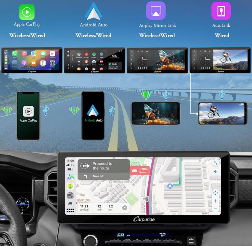 Écran de navigation tactile voiture Apple Carplay / Android Auto