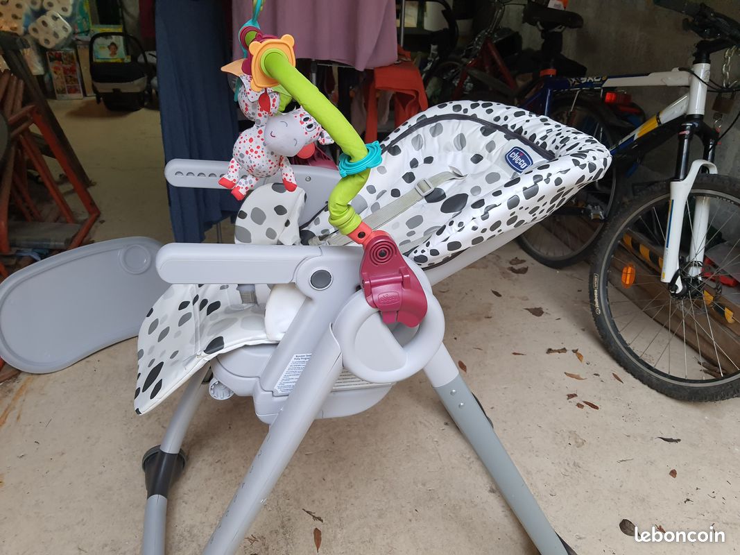 CHICCO Chaise Haute Polly Progres5 4 Roues - Anthracite (image 1)