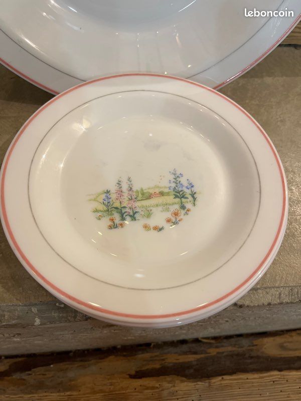 Service dessert / petites assiettes et saladier / arcopal vintage (image 3)