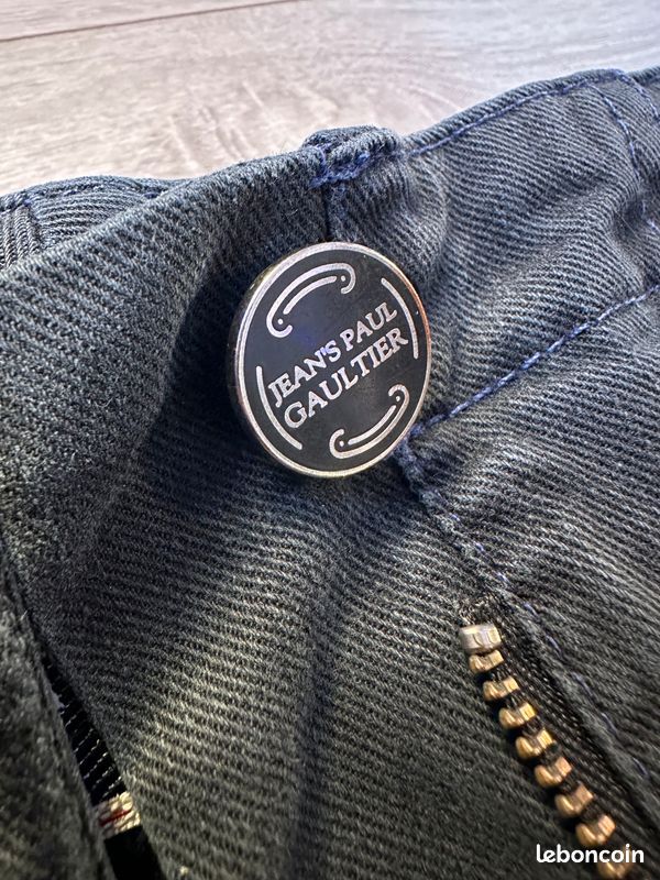Veste Jeans Lin Homme Jean Paul Gaultier - Taille S, Oversize, Bleu, Occasion Excellent état