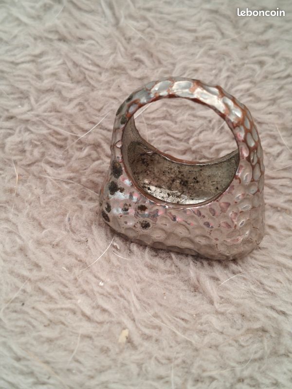 Anneau bague sac en argent vintage (image 3)