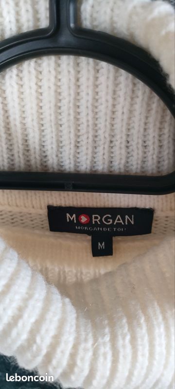 Pull blanc et noir Morgan - Taille M (image 2)