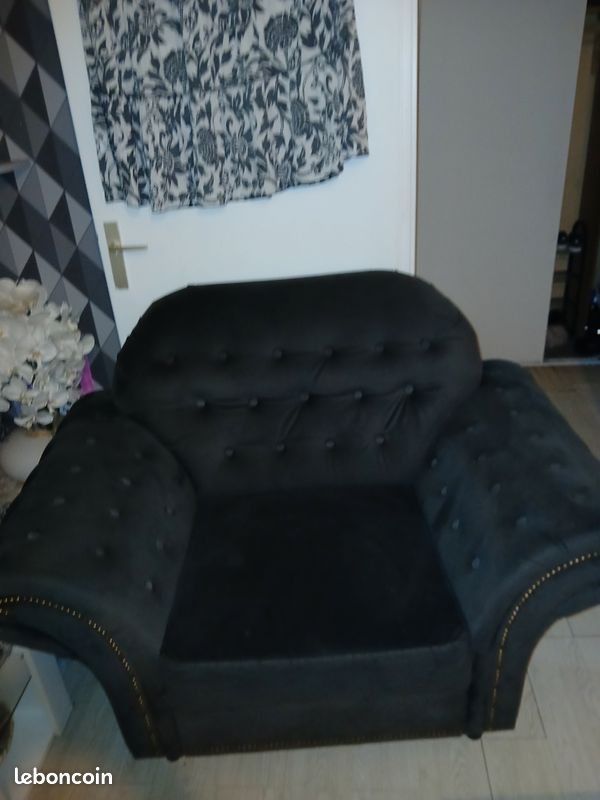 Fauteuil velour (image 1)