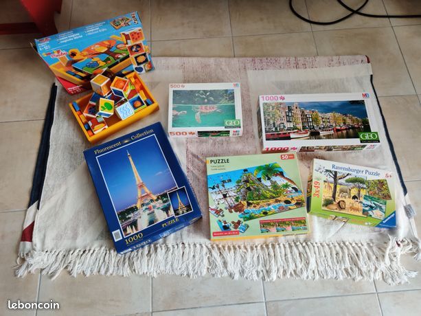[ ] PUZZLE Lot de 6 puzzles (smoby baby, 2 à 1000p, 1 à 500p, 1 à 50p et 3 en 1 avec 49p chacun) (image 2)