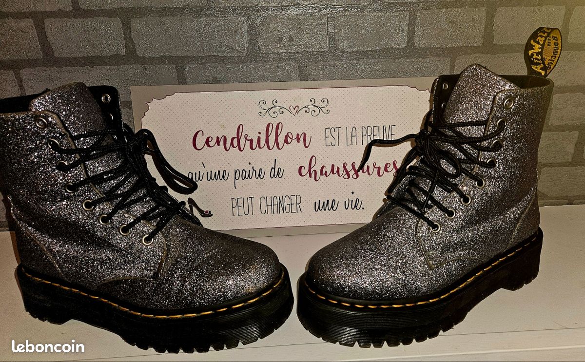 Boots Doc Martens Femme ArgentÃ©es Martens Jadon Glitter Doc