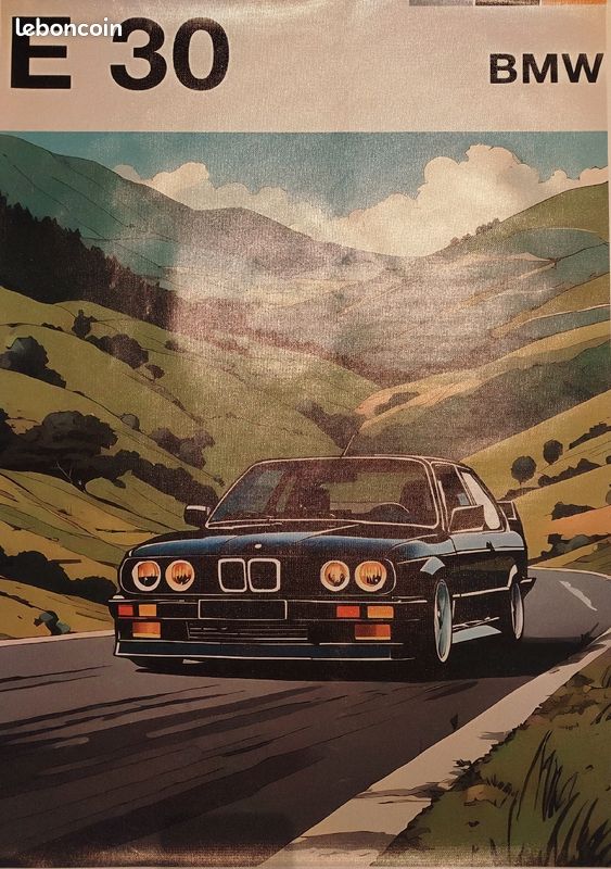 Poster BMW E30 70x50cm Équipement auto