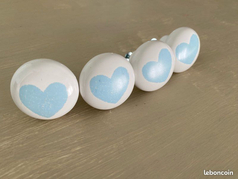 4 Boutons poignées en porcelaine (image 1)