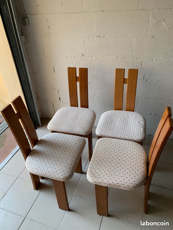 4 chaises en chêne massif (image 1)