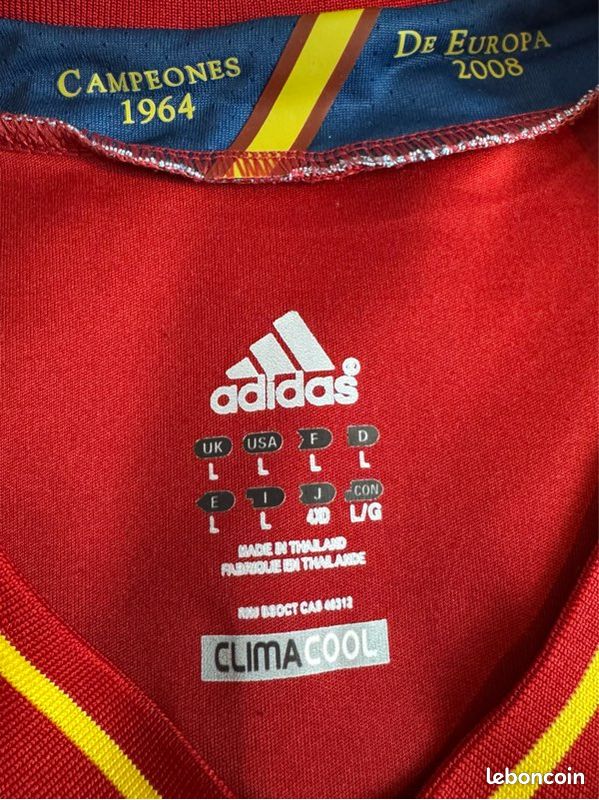 Maillot de foot vintage domicile équipe d'Espagne 2012-2013