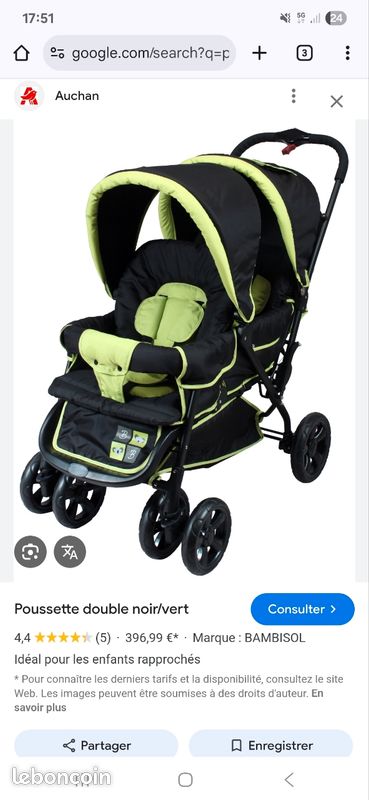 Poussette double Équipement bébé