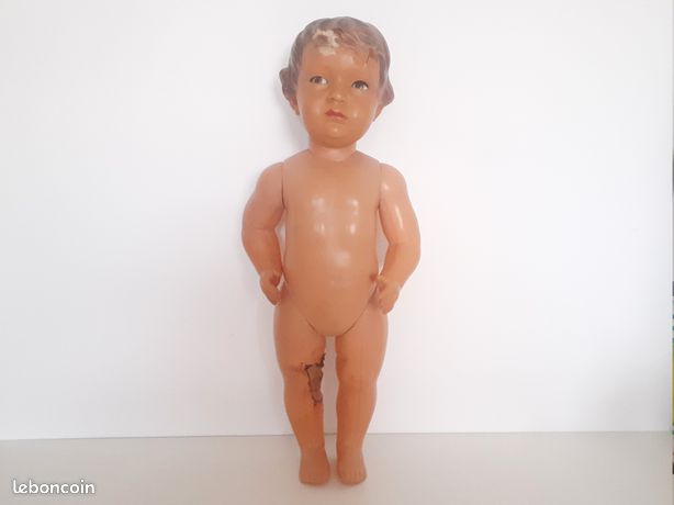 POUPÉE ANCIENNE BÉBÉ CARACTÈRE SFBJ 236 DIT SOURIANT HAUTEUR 33 cm
