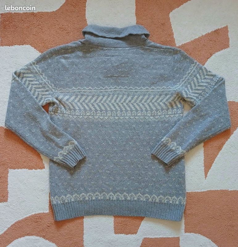 Pull Gris Rayé Rocha John Rocha Pour Garçon 11-12 Ans – Pullover Léger Col V, Acrylique