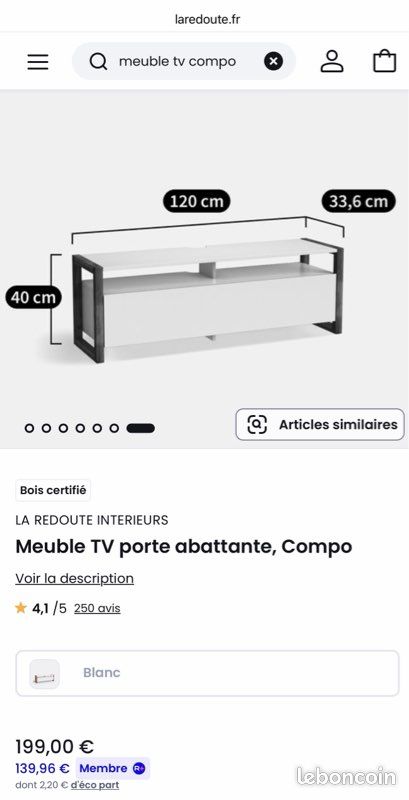 Meuble tv la redoute marque compo - Ameublement