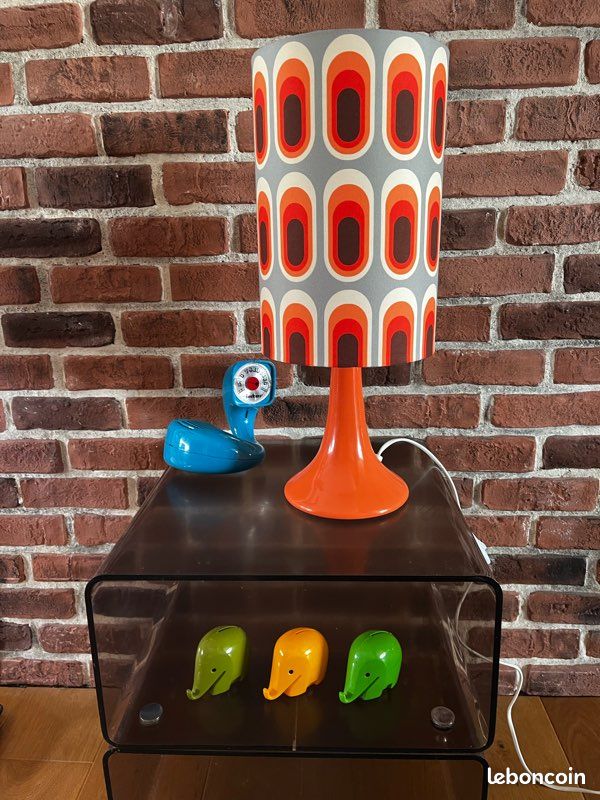 Belle lampe orange vintage seventies rétro (image 6)