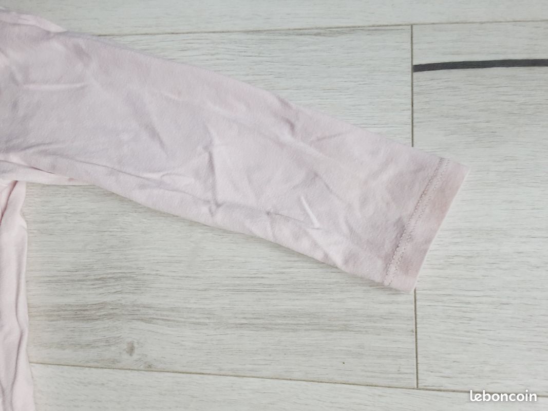 Vêtement fille tee-shirt manches longues rose lapin Vert Baudet 3 ans (image 2)