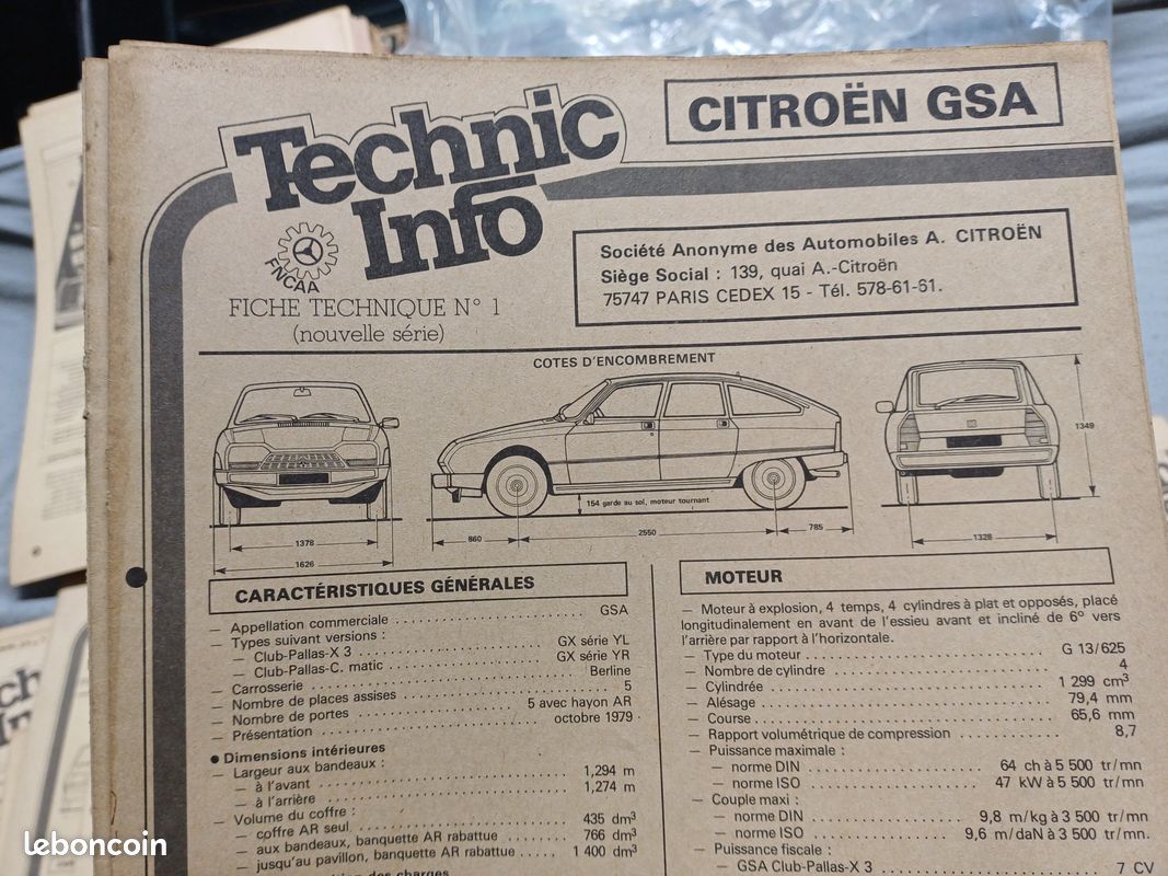 Fiche technic info voiture Francaise annee 70 - 90 (image 6)