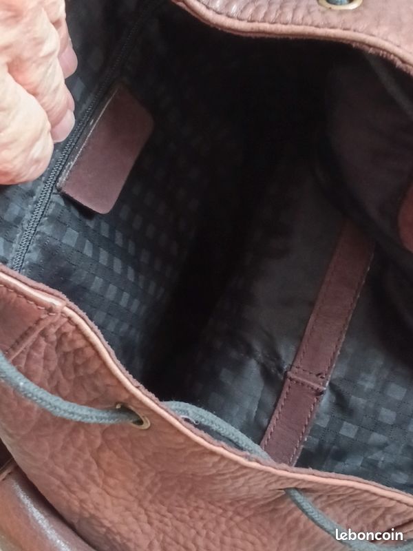 Très beau sac à dos vintage en cuir véritable (image 5)