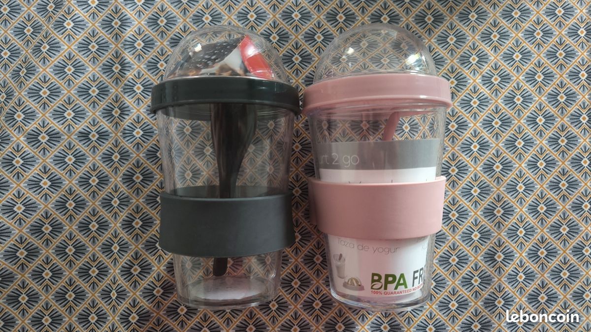 Tasses à yaourt/muesli avec cuillère (image 1)