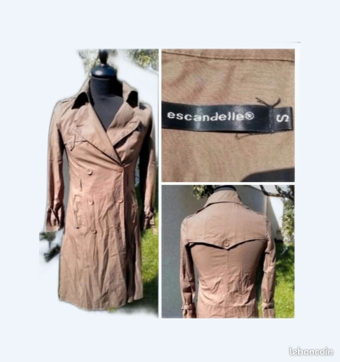 Manteau trench kaki marron neuf vintage (image 1)