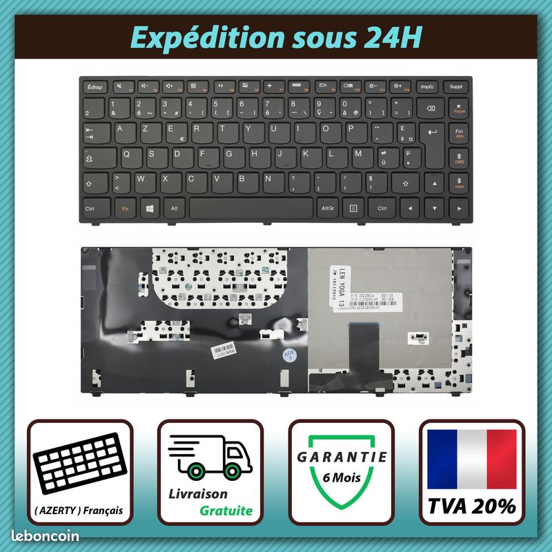 fqparts Replacement Clavier d'ordinateur Portable pour for Lenovo pour Thinkpad X390 X390 Yoga X395 Noir États-Unis Version fqparts Replacement Clavier d'ordinateur Portable pour for Lenovo pour Thinkpad X390 X390 Yoga X395 Noir États-Unis Version