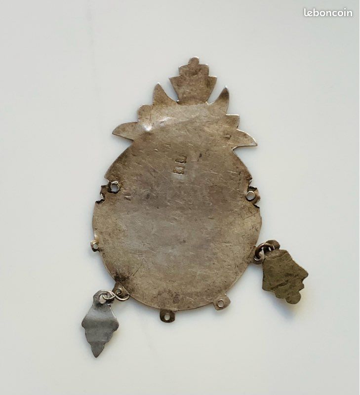 Très ancien pendentif talisman de protection sceau de Salomon en argent vintage (image 2)