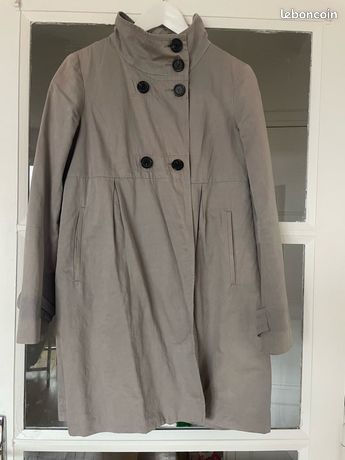 Manteau Doublé Comptoir Des Cotonniers Taille 36 - Gris - Occasion En Très Bon état - Polyamide