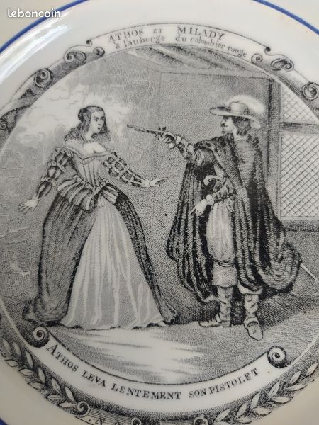 5 assiettes parlantes Mousquetaires HB de Choisy le roi (image 8)