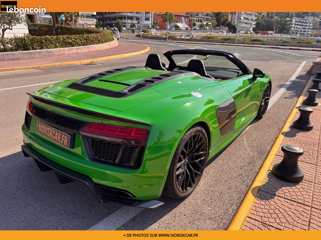 AUDI R8 SPYDER V10 Plus 5.2 FSI 610 S tronic 7 Quattro - Bang Olufsen - Ceramiques - Vert Java - Carbone - Audi ex (image 2)