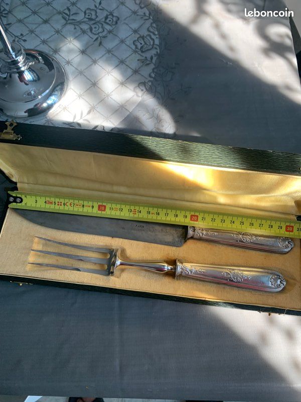 Ancien service à découper manches argent dans coffret - Arts de la table